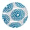 World Rug Gallery Modern Floral Circles Design 6'6'' Round Blue Area Rug 9099BLUE6RND - alternate 2
